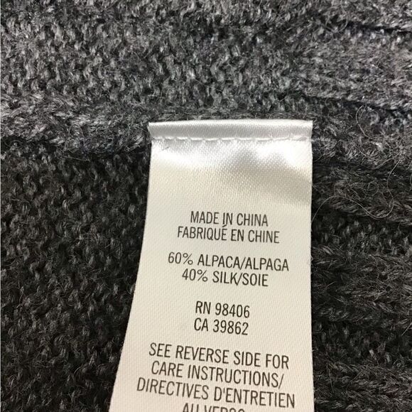 Theory Black And Gray Sweater Alpaca Wool And Silk Cardigan Style Size Small - Picture 9 of 10